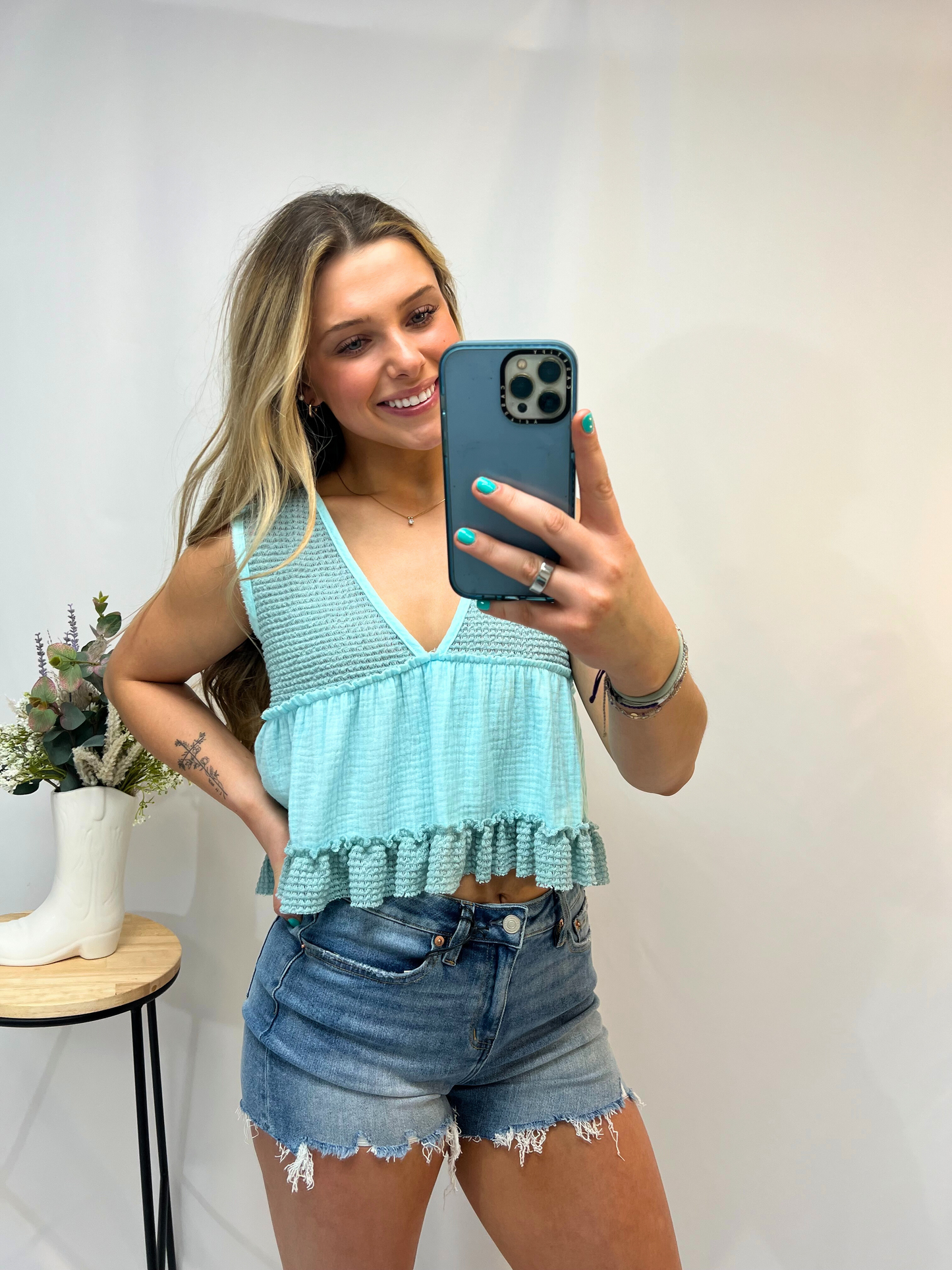 Cropped Babydoll Tank