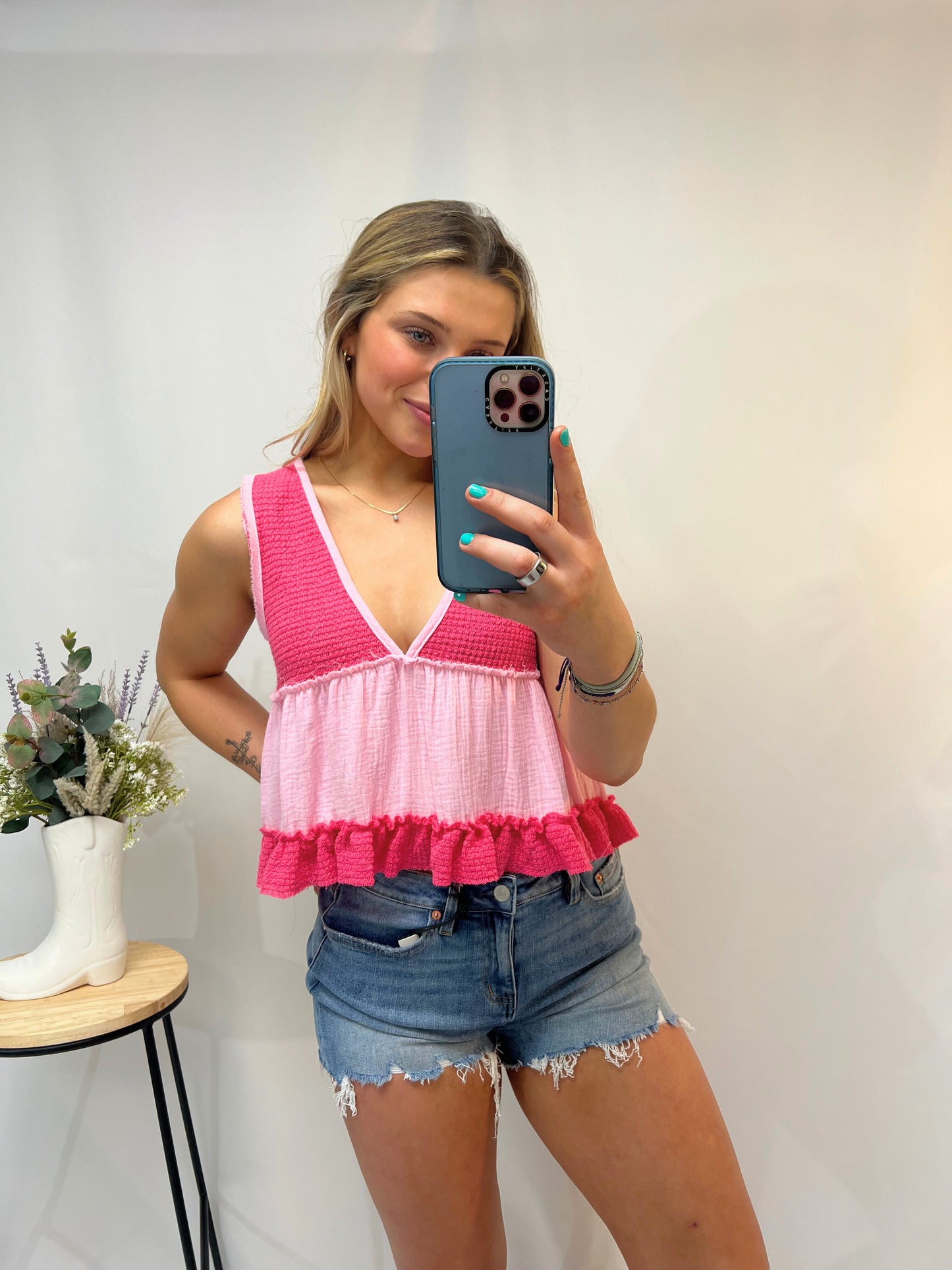 Cropped Babydoll Tank