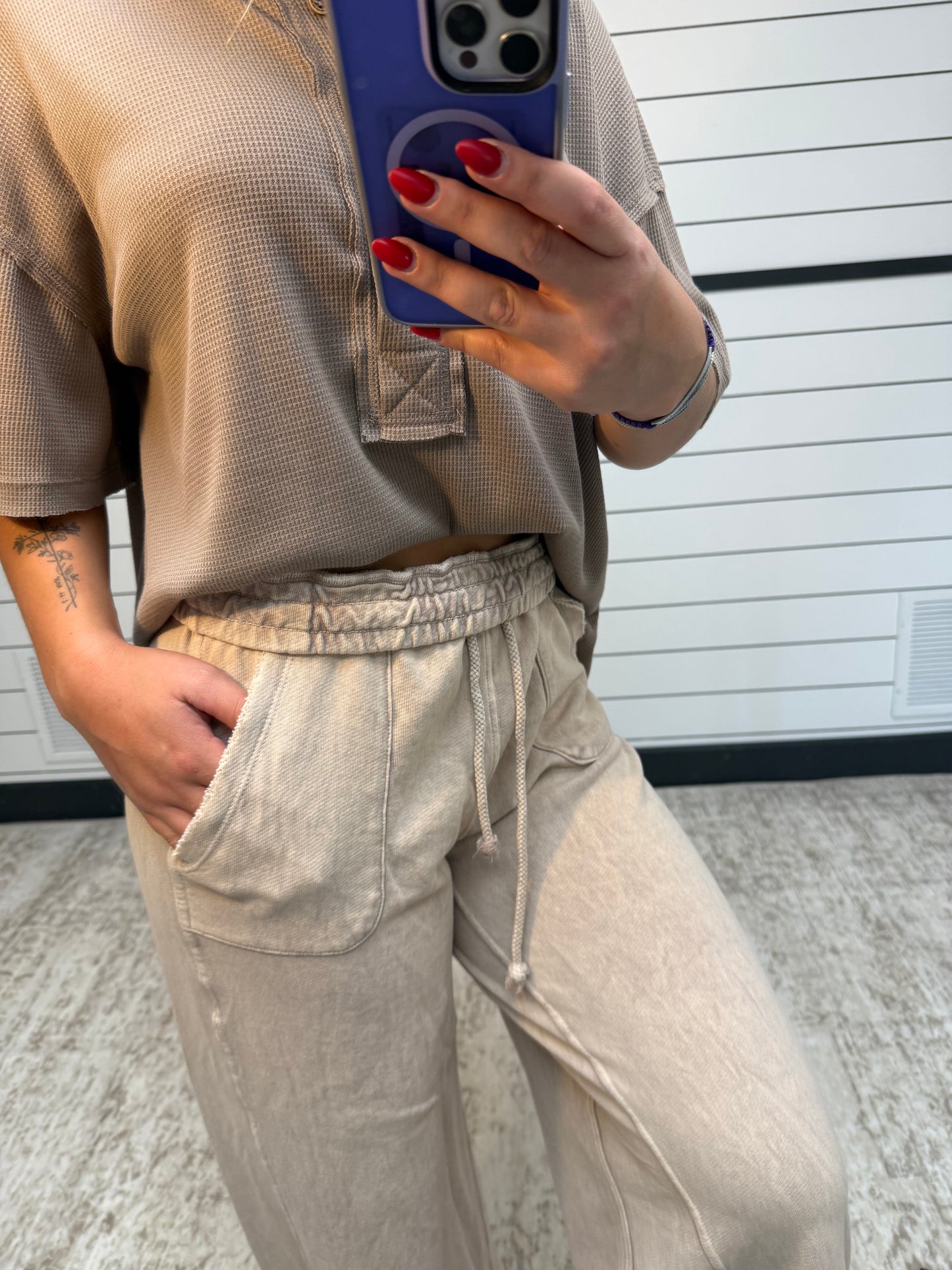 Easy Days Wide Leg Pant - Graphite/Oatmeal