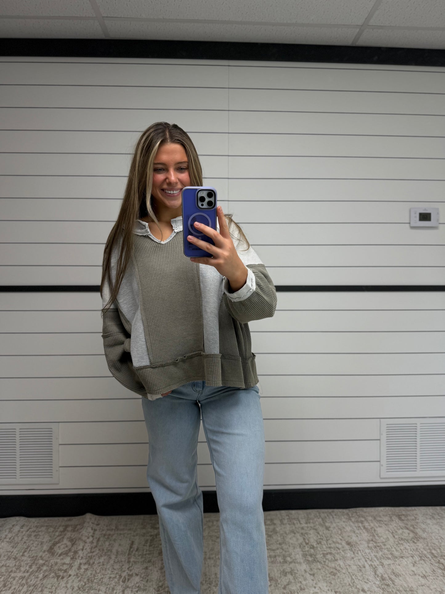 Rowan Pullover - Stone/Green