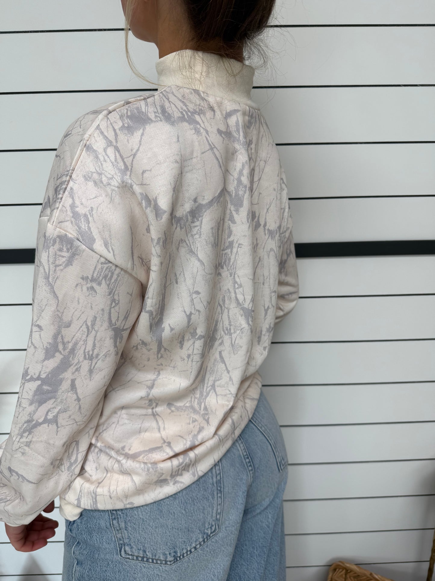 Woodland Camo Mock Neck Sweatshirt