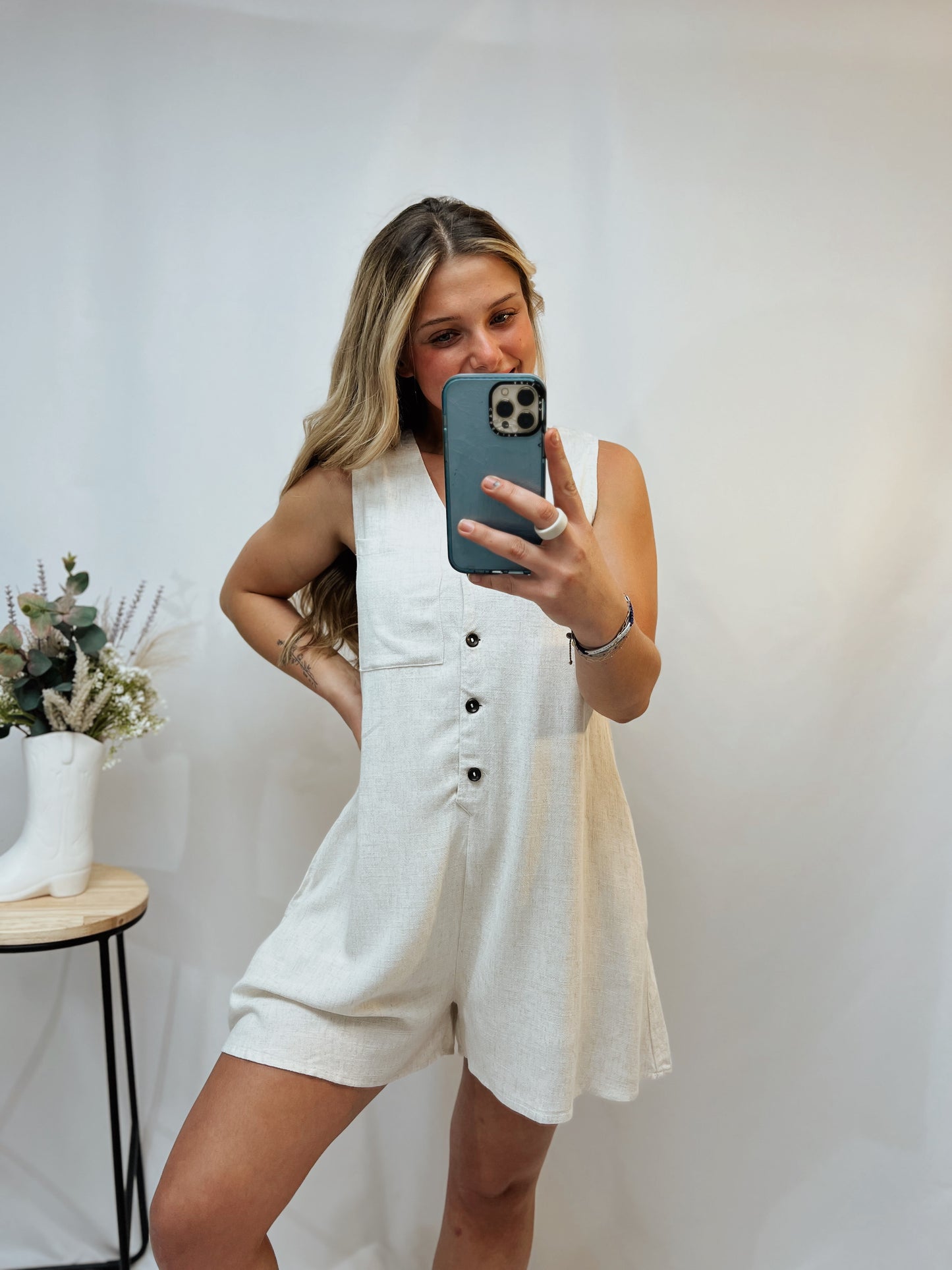 Button Front Romper